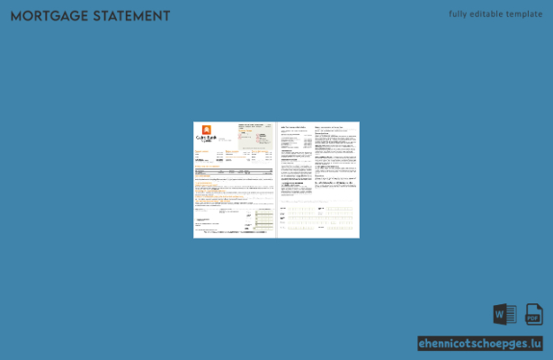 Hypothekenabrechnung der Bank in Kairo, Uganda, im Word- und PDF-Format, 2 Seiten, Beispielvorschau